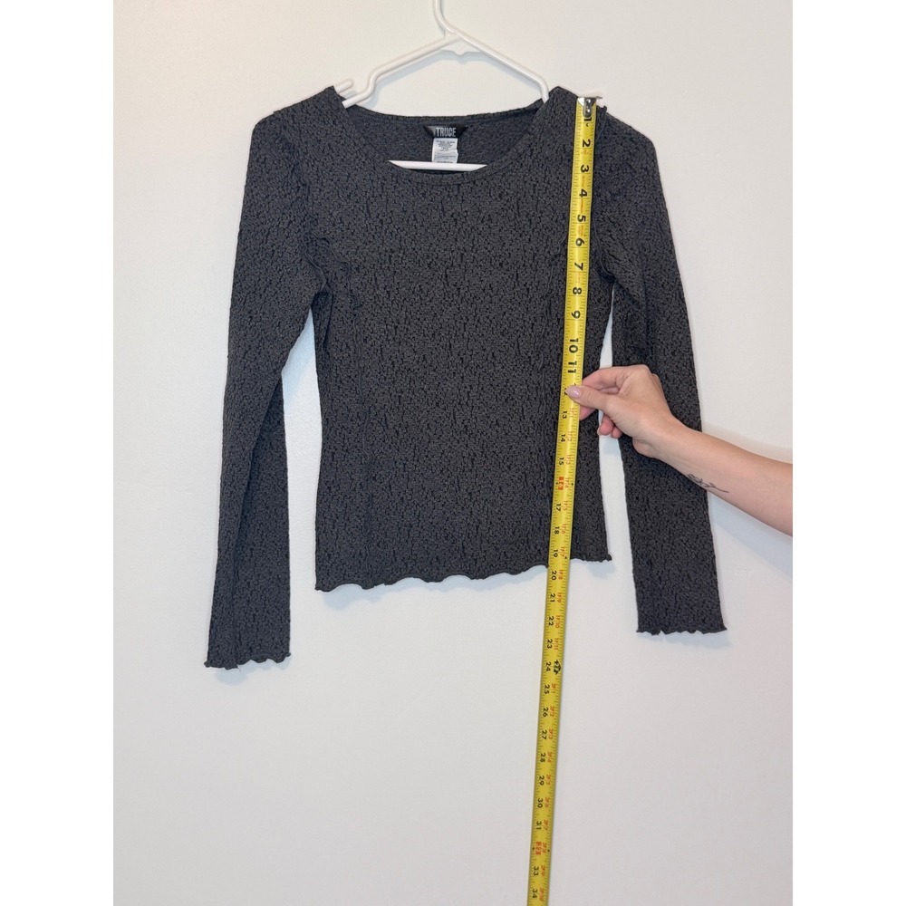 Truce Nordstrom Popcorn Texture Long Sleeve Top Charcoal Gray Kids XL 16 - Picture 4 of 6
